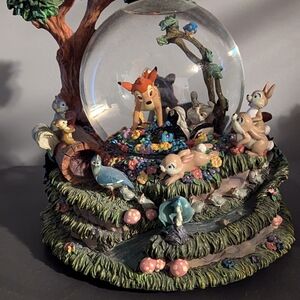 Bambi Musical Snow Globe with Forest Animals